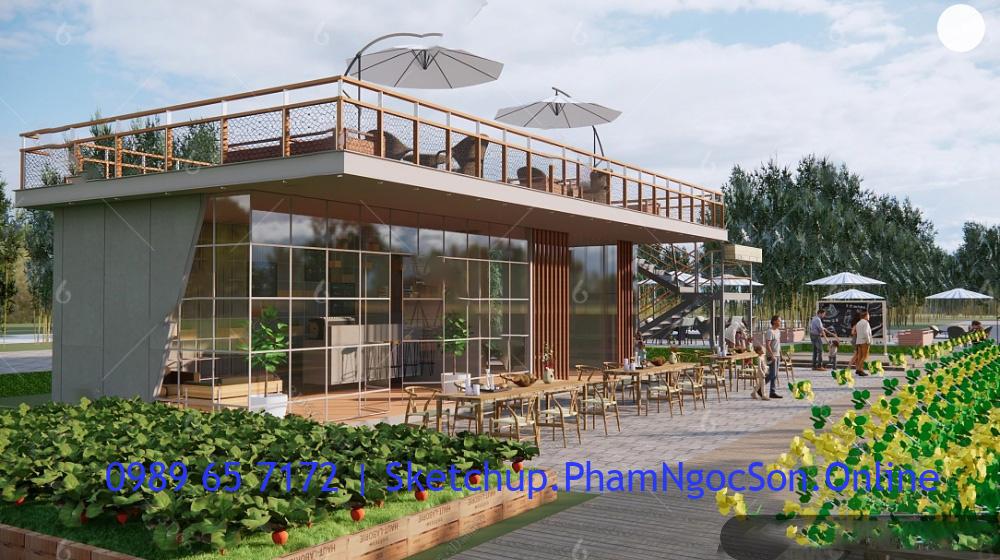 Thư viện cafe trà sữa sketchup, file sketchup quán cafe sân vườn Thư viện cafe trà sữa sketchup, file sketchup quán cafe sân vườn