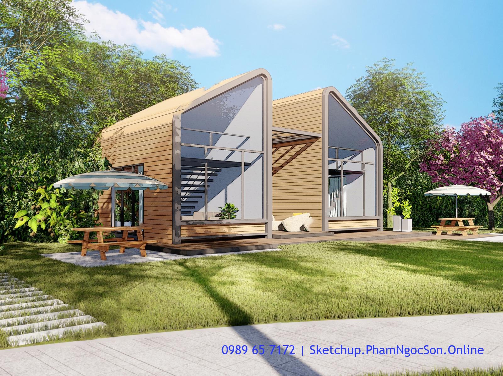 Thư Viện Resort & Homestay SketchUp Thư Viện Resort & Homestay SketchUp, camping skp