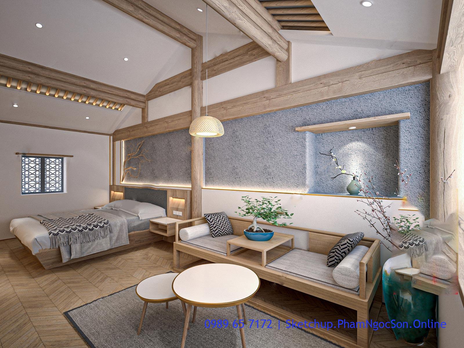 phòng resort sketchup phòng resort sketchup, Model Sketchup Resort, phòng ngủ dựng trên sketchup, Sketchup về Khách sạn và Resort, cắm trại sketchup